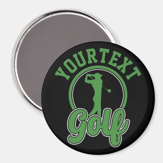 Personalisierte Golf ADD NAME Retro Pro Golfer Swi Magnet (Vorderseite/Rückseite)
