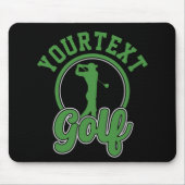 Personalisierte Golf ADD NAME Retro Pro Golfer Swi Mousepad (Vorne)