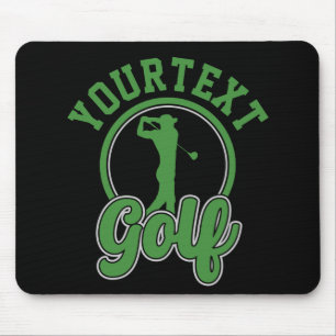 Personalisierte Golf ADD NAME Retro Pro Golfer Swi Mousepad