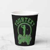 Personalisierte Golf ADD NAME Retro Pro Golfer Swi Pappbecher (Vorderseite)