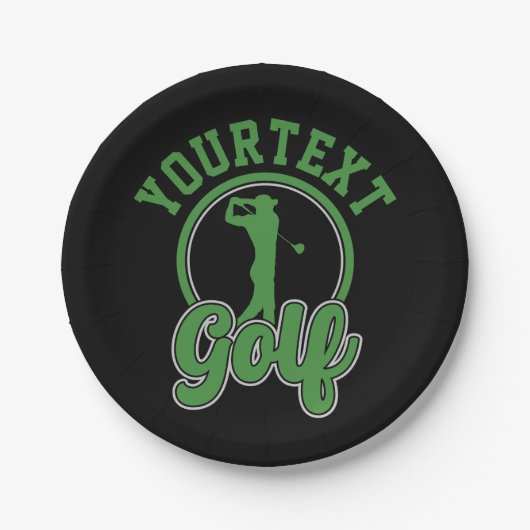 Personalisierte Golf ADD NAME Retro Pro Golfer Swi Pappteller (Vorderseite)