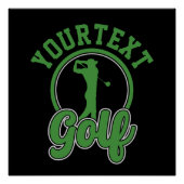 Personalisierte Golf ADD NAME Retro Pro Golfer Swi Poster (Vorderseite)