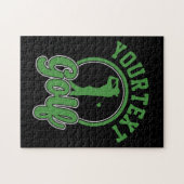 Personalisierte Golf ADD NAME Retro Pro Golfer Swi Puzzle (Horizontal)