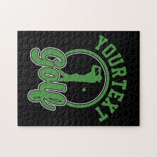 Personalisierte Golf ADD NAME Retro Pro Golfer Swi Puzzle (Horizontal)