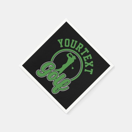 Personalisierte Golf ADD NAME Retro Pro Golfer Swi Serviette (Ecke)