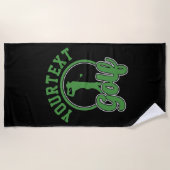 Personalisierte Golf ADD NAME Retro Pro Golfer Swi Strandtuch (Vorderseite)