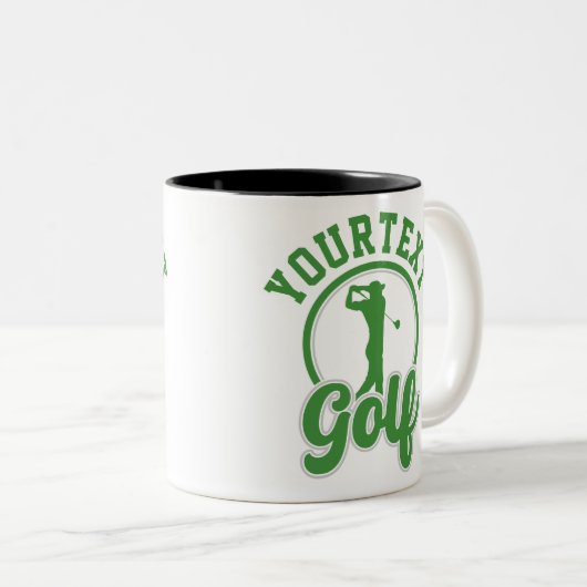 Personalisierte Golf ADD NAME Retro Pro Golfer Swi Zweifarbige Tasse (VorderseiteRechts)