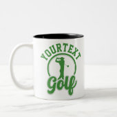 Personalisierte Golf ADD NAME Retro Pro Golfer Swi Zweifarbige Tasse (Links)