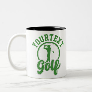 Personalisierte Golf ADD NAME Retro Pro Golfer Swi Zweifarbige Tasse