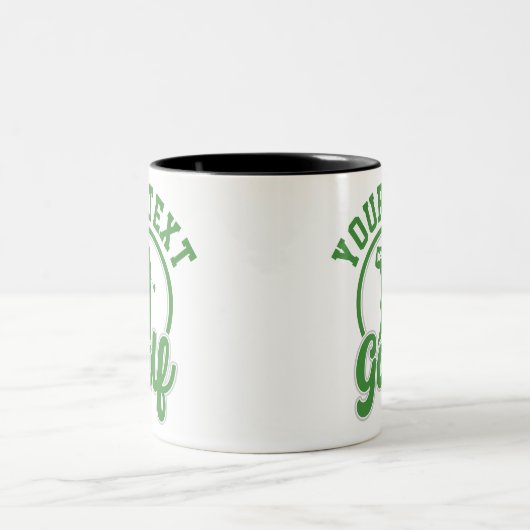 Personalisierte Golf ADD NAME Retro Pro Golfer Swi Zweifarbige Tasse (Mittel)