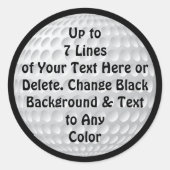 Personalisierte Golf-Ball-Sticker oder Text lösche Runder Aufkleber (Vorderseite)
