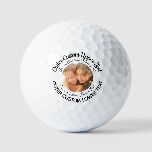 Personalisierte Golf-Balls mit 4-zeiligen Text-Fot Golfball (Vorderseite)