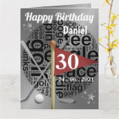 Personalisierte Golf Geburtstagskarte für Bruder Karte (Gelbe Blume)