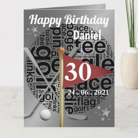 Personalisierte Golf Geburtstagskarte für Bruder Karte (Vorderseite)