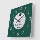 Personalisierte Golf-Geschenke mit INITIALEN, IHR Quadratische Wanduhr (Winkel)