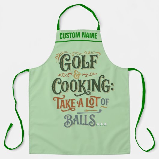 Personalisierte Golf-Schürze - Geschenk für BBQ-Ko Schürze (Vorderseite)