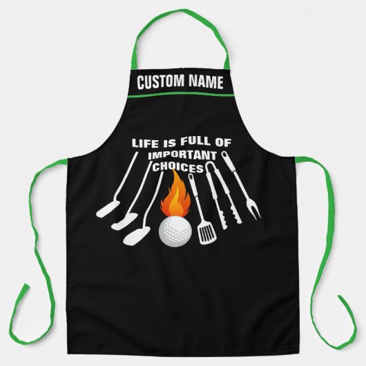 Personalisierte Golf Themed Griller GRILLEN Schürz Schürze (Vorderseite)