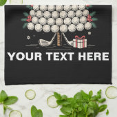 Personalisierte Golf-Weihnachtsbaum-Ausrüstung Fam Geschirrtuch (Gefaltet)