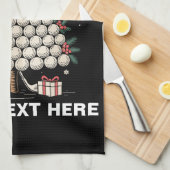 Personalisierte Golf-Weihnachtsbaum-Ausrüstung Fam Geschirrtuch (Viertel Falte)