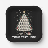 Personalisierte Golf-Weihnachtsbaum-Ausrüstung Fam Pappteller (Vorderseite)