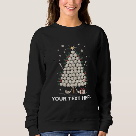 Personalisierte Golf-Weihnachtsbaum-Ausrüstung Fam Sweatshirt (Vorderseite)