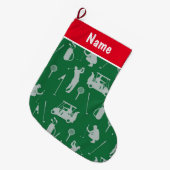 Personalisierte Golf Weihnachtsgeschenke Golf them Großer Weihnachtsstrumpf (Vorderansicht (hängend))
