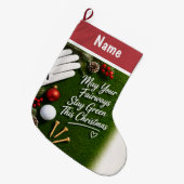 Personalisierte Golf-Weihnachtsgeschenke Großer Weihnachtsstrumpf (Vorderansicht (hängend))