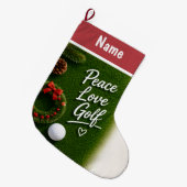 Personalisierte Golf-Weihnachtsgeschenke Großer Weihnachtsstrumpf (Vorderansicht (hängend))