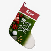 Personalisierte Golf-Weihnachtsgeschenke Großer Weihnachtsstrumpf (Vorderansicht (hängend))