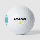 Personalisierte Golfbälle aus Türkis Monogram (Logo)