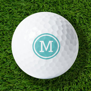 Personalisierte Golfbälle aus Türkis Monogram
