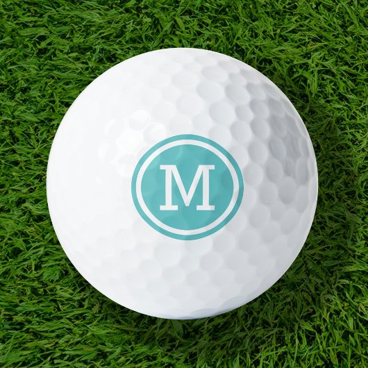 Personalisierte Golfbälle aus Türkis Monogram