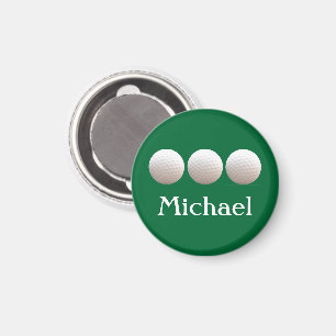 Personalisierte Golfbälle in einer Reihe Magnet