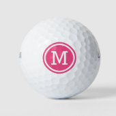 Personalisierte Golfbälle in Pink Monogram (Vorderseite)