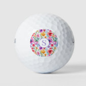 Personalisierte Golfbälle mit Blumenfarbe (Vorderseite)