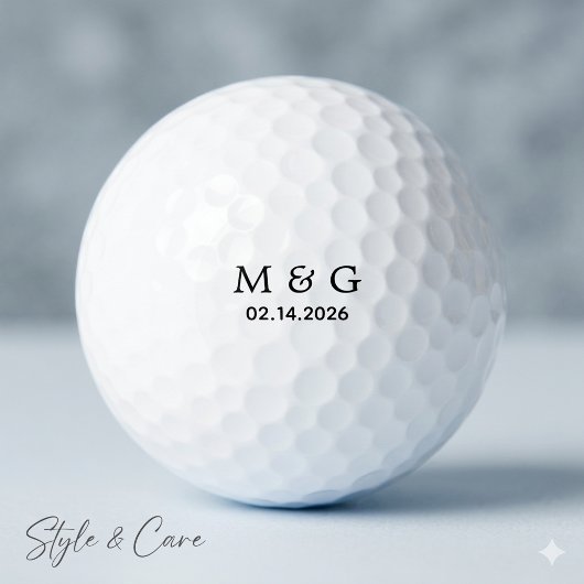 Personalisierte Golfbälle mit Monogramm und Datum