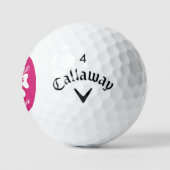Personalisierte Golfbälle mit rosa Hibiskus Blume (Logo)