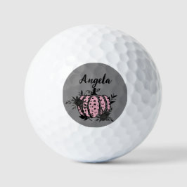 Personalisierte Golfbälle, Pink und Black Pumpkin Golfball