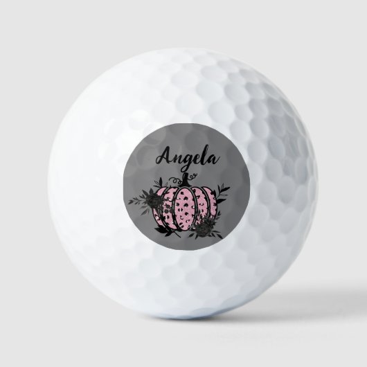 Personalisierte Golfbälle, Pink und Black Pumpkin Golfball (Vorderseite)