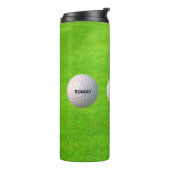 Personalisierte Golfballs auf Grüntönen Golfer Thermosbecher (Nach links gedreht)