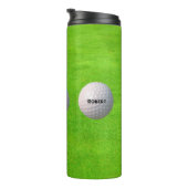 Personalisierte Golfballs auf Grüntönen Golfer Thermosbecher (Nach rechts gedreht)