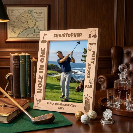 Personalisierte Golfbegriffe und Icons Geätzte Rahmen