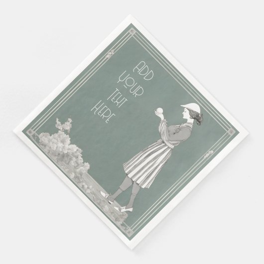 Personalisierte Golfer der Frau - Set von 50 Serviette (Ecke)