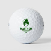 Personalisierte Golfer Name Template Modernes Grün Golfball (Vorderseite)