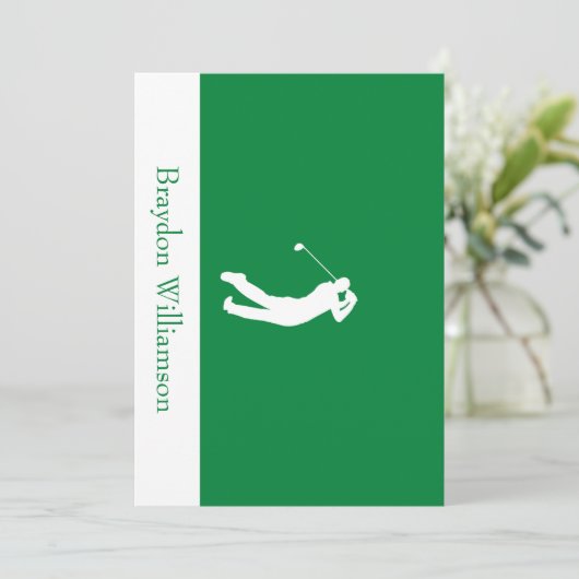 Personalisierte Golfer-Notecard oder Stationery Dankeskarte (Stehend Vorderseite)