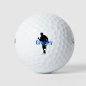 Personalisierte Golfer-Silhouette Golfball (Vorderseite)