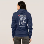 Personalisierte Golffreunde 3 Putt Funny Novelty Hoodie (Schwarz voll)