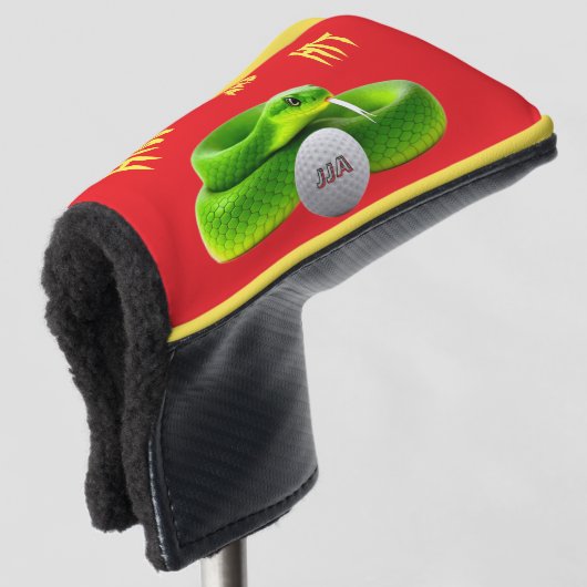 Personalisierte Golfgeschenke -Schlange- Golf Headcover (3/4 Vorderseite)