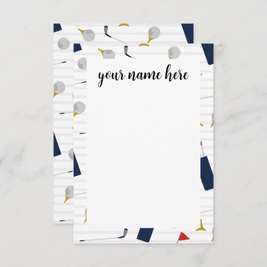 Personalisierte Golfnotecards Dankeskarte (Vorne/Hinten)