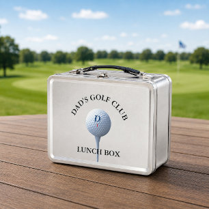 Personalisierte Golfschläger Golf spielender Vater Metall Lunch Box